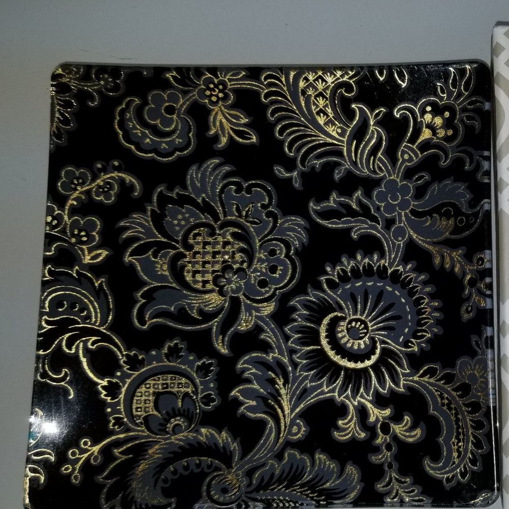 #2004 NIB Fringe Studio Black Gold Jacob Foil Tray